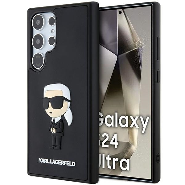 Originální kryt KARL LAGERFELD hardcase 3D Rubber Ikonik KLHCS24L3DRKINK pro Samsung Galaxy S24 Ultra , barva černá