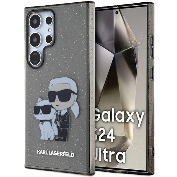Originální kryt KARL LAGERFELD hardcase Glitter Karl&Choupette KLHCS24LHNKCTGK pro Samsung Galaxy S24 Ultra , barva černá