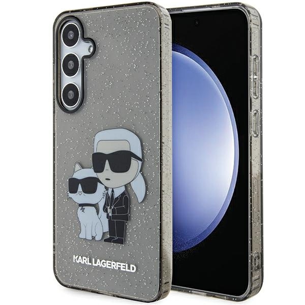 Originální kryt KARL LAGERFELD hardcase Glitter Karl&Choupette KLHCS24MHNKCTGK pro Samsung Galaxy S24 Plus , barva černá