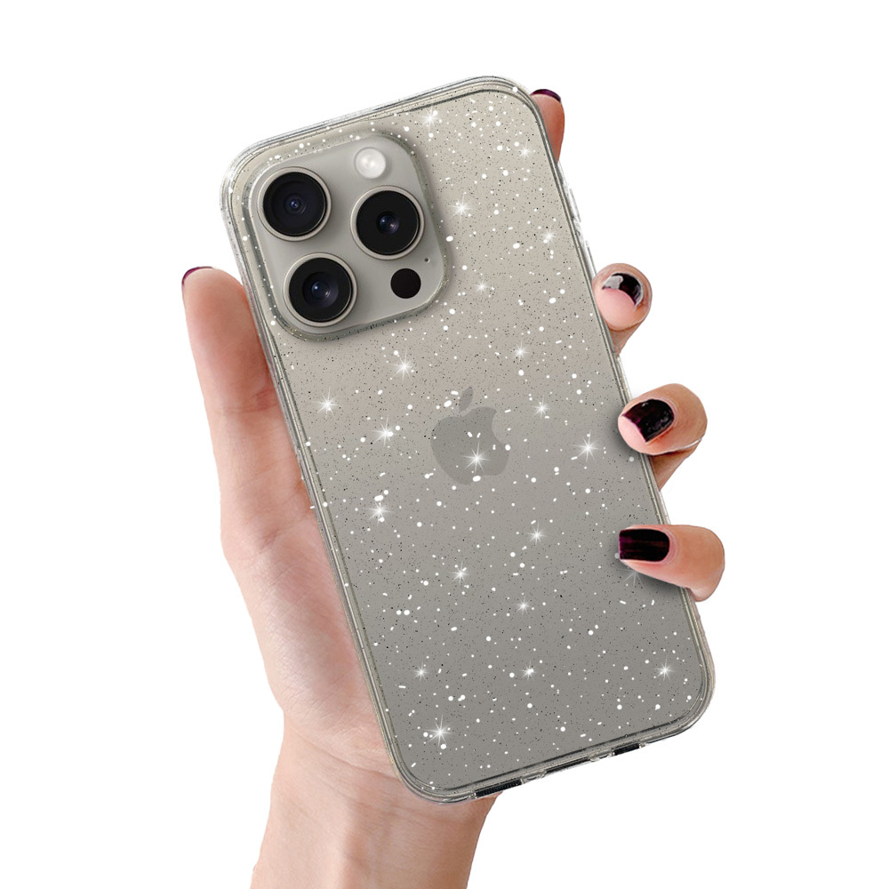 Kryt Glitter pro Apple iPhone 16 Pro Max , barva stříbrná