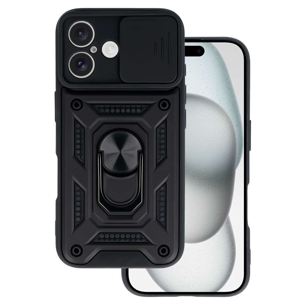 Kryt odolný SlideCam pro Apple iPhone 16 , barva černá