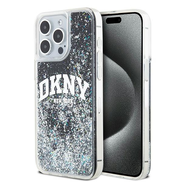 Originální kryt DKNY Liquid Glitter Big Logo DKHCP13XLBNAEK for Apple iPhone 13 Pro Max , barva černá