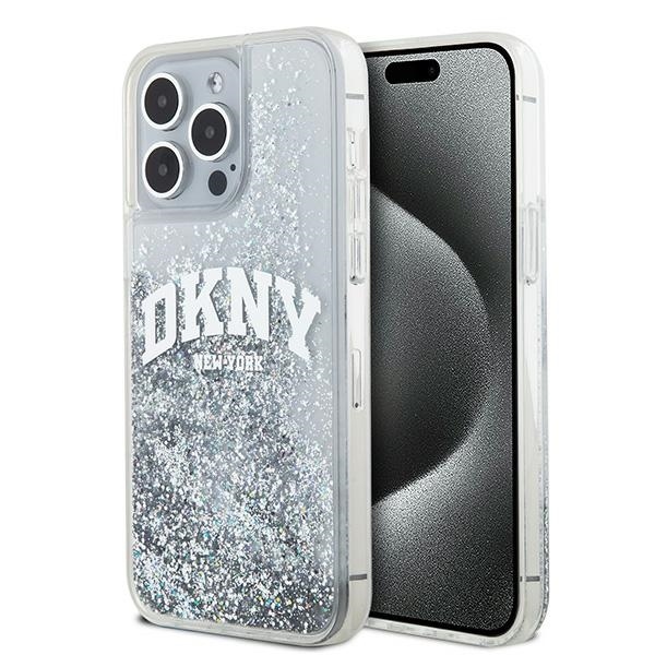 Originální kryt DKNY Liquid Glitter Big Logo DKHCP15LLBNAET for Apple iPhone 15 Pro , barva bílá