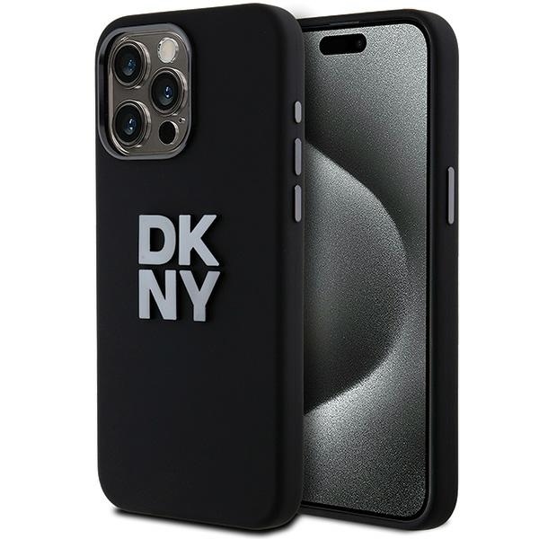 Originální kryt DKNY Liquid Silicone Metal Logo DKHCP15LSMCBSK for Apple iPhone 15 Pro , barva černá