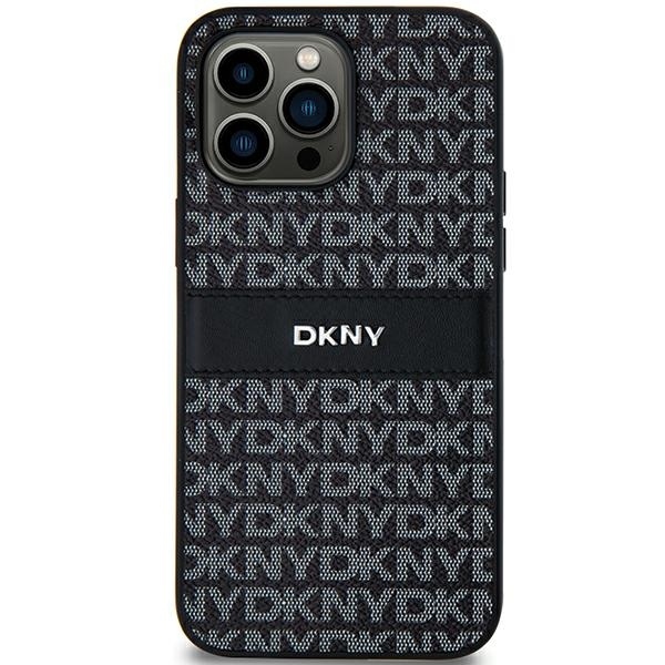 Originální kryt DKNY Leather Mono Stripe & Metal Logo DKHCS24SPRTHSLK for Samsung Galaxy S24 , barva černá