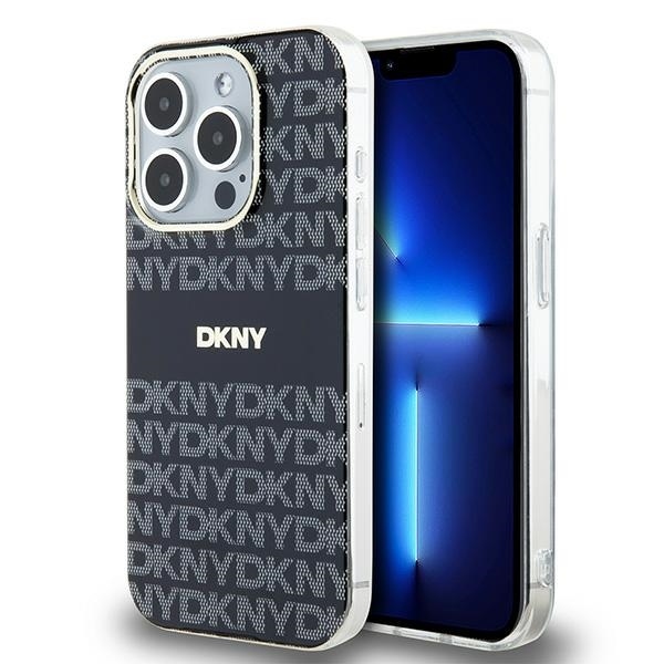 Originální kryt DKNY IML Mono & Stripe MagSafe DKHMP13LHRHSEK for Apple iPhone 13 Pro/13 , barva černá