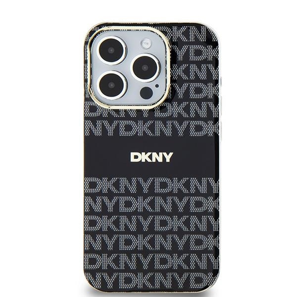 Originální kryt DKNY IML Mono & Stripe MagSafe DKHMP14SHRHSEK for Apple iPhone 14/15/13 , barva černá