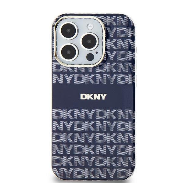 Originální kryt DKNY IML Mono & Stripe MagSafe DKHMP15SHRHSEB for Apple iPhone 15/14/13 , barva modrá