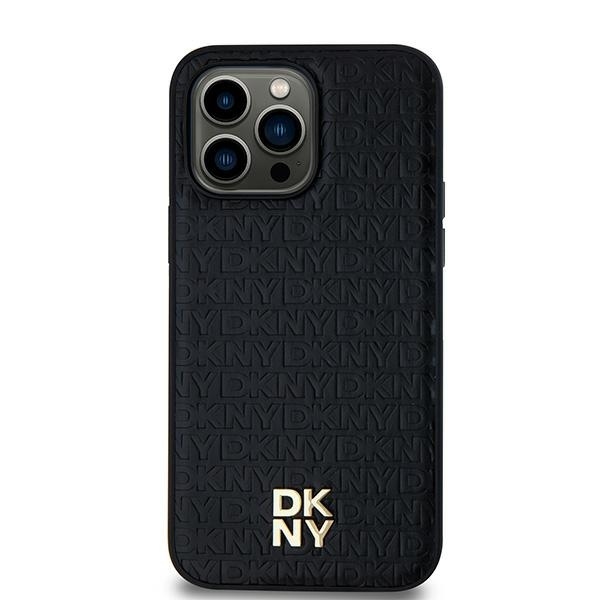 Originální kryt DKNY Leather Pattern Metal Logo MagSafe DKHMS24LPSHRPSK for Samsung Galaxy S24 Ultra , barva černá