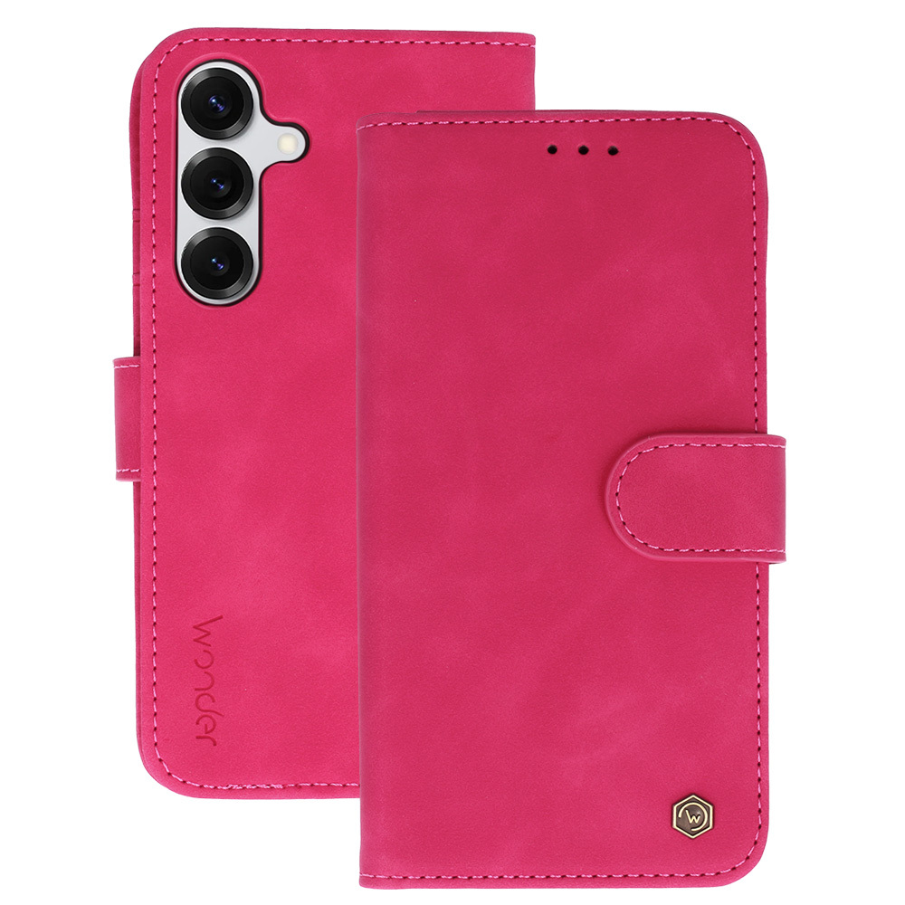 Knížkové pouzdro Wonder Fancy pro Samsung Galaxy S25 fuchsia