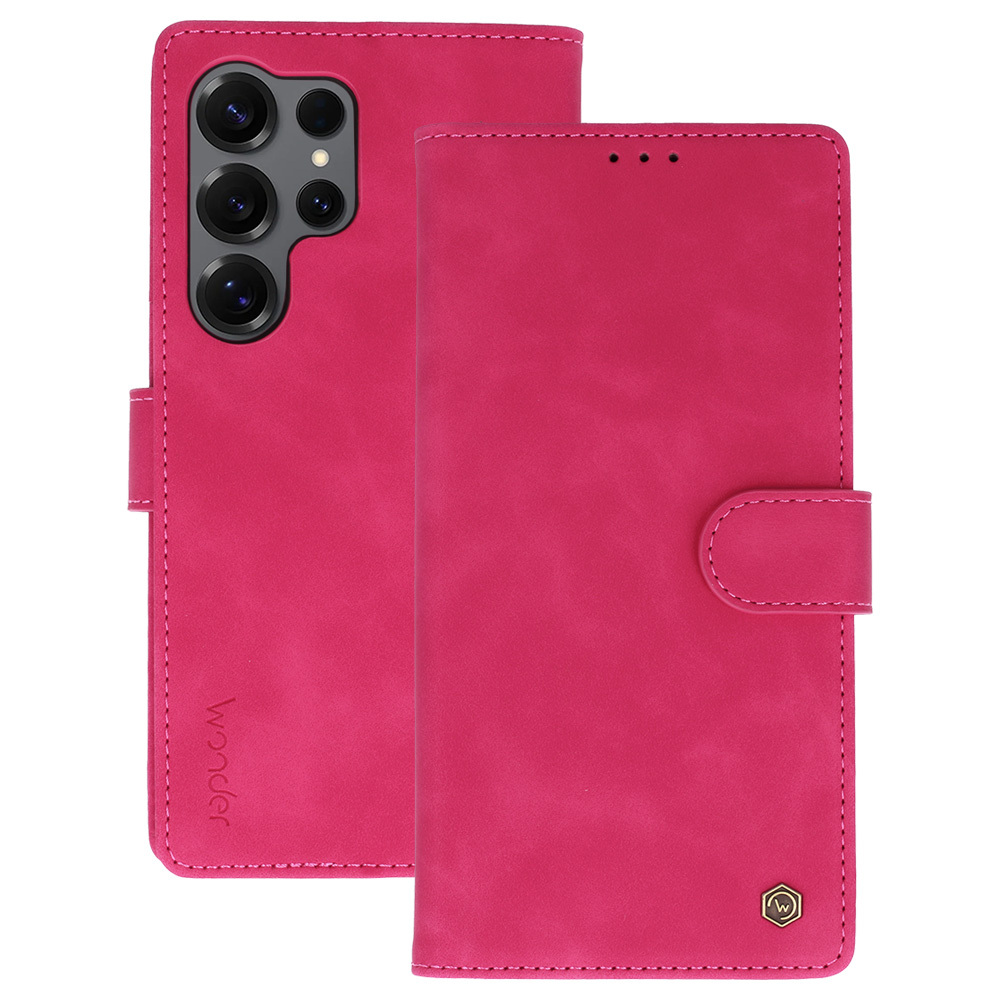 Knížkové pouzdro Wonder Fancy pro Samsung Galaxy S25 Ultra fuchsia