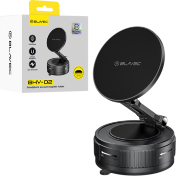 Blavec Uchwyt Samochodowy BHV-02 próżniowy magnetyczny do szyby (BHV02-PMB) czarny