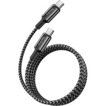 Benks Kabel D49 pleciony - Typ C na Typ C - PD 60W 3A 1,2 metra czarny