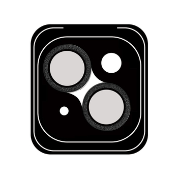 Rock Tempered glass Shiny Series Camera Lens on camera for Iphone 15/15 Plus (lens 2 pieces) black
