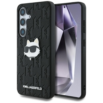 Oryginalne Etui KARL LAGERFELD Leather Monogram Pin Logo Choupette Head do Samsung Galaxy S25 czarny