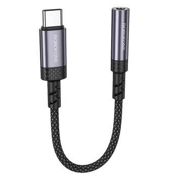 Borofone Adapter BV24 Graceful - Typ C na jack 3,5mm - szary