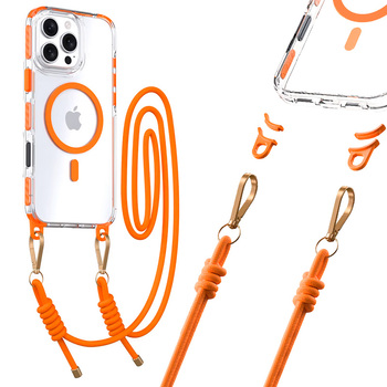 Tel Protect Strap Clear Case for Iphone 13/14 orange