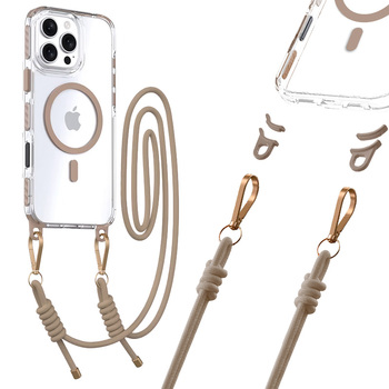 Tel Protect Strap Clear Case do Iphone 15 Pro złoty