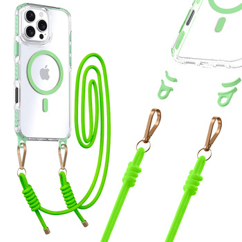 Tel Protect Strap Clear Case for Iphone 16 Pro green