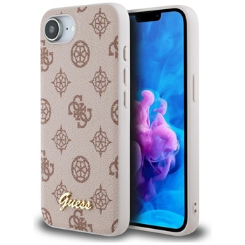 Oryginalne Etui GUESS Peony Script Logo MagSafe do Iphone 17e/16e brązowy