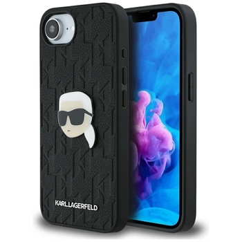 Oryginalne Etui KARL LAGERFELD Monogram Karl Head Pin do Iphone 17e/16e czarny