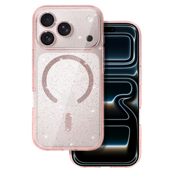 Glitter Magsafe Case do Iphone 17 Pro Max różowy clear