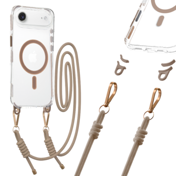Tel Protect Strap Clear Case for Iphone 17 Air gold