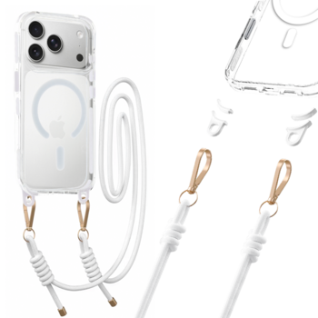Tel Protect Strap Clear Case do Iphone 17 Pro biały