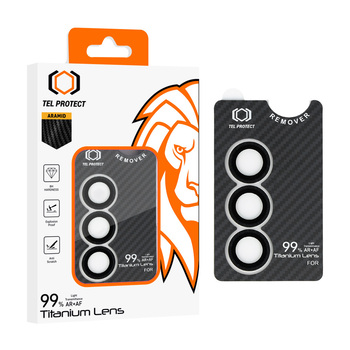 Hartowane szkło Tel Protect Titanium Lens 99% AR Aramid Series na aparat do Samsung Galaxy S25 Plus (obiektyw 3 sztuki)