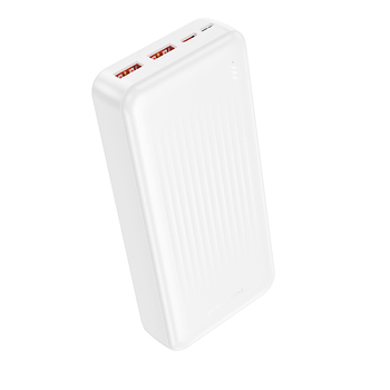 Borofone Power Bank 20000mAh BJ80A Clever - 2xUSB + Typ C - QC 3.0 22,5W + PD 20W biały