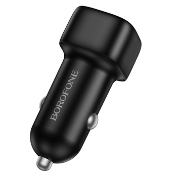 Borofone Ładowarka samochodowa BZ34B Cloud - USB + Typ C - QC 3.0 PD 38W czarna