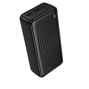 Borofone Power Bank 30000mAh BJ80B Clever - 2xUSB + Typ C - QC 3.0 22,5W PD 20W czarny