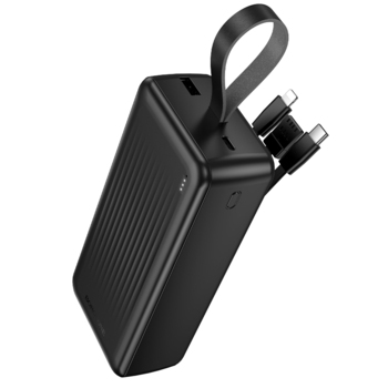 Borofone Power Bank 30000mAh BJ79B Clever - USB -  z kablami Typ C i Lightning czarny