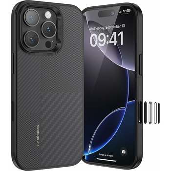 Benks Etui Montage Magnetic Armor Pro Kevlar Metal Frame 600D+1500D (MF66) do Iphone 16 Pro Max czarny (Camera Control Button)