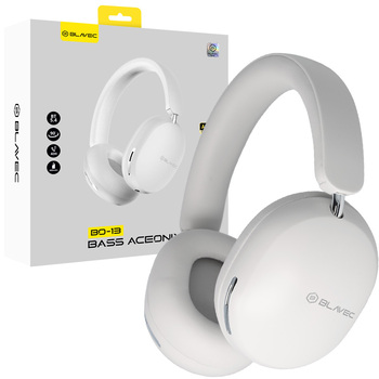 Blavec Słuchawki nauszne Bluetooth BO-13 Bass Aceonix ANC (BO13-W) białe