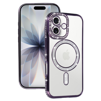 Bling Magsafe Case do Iphone 17 fioletowy