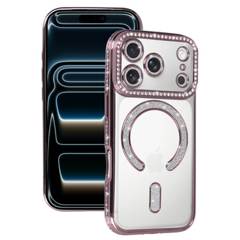 Bling Magsafe Case do Iphone 17 Pro Max różowy