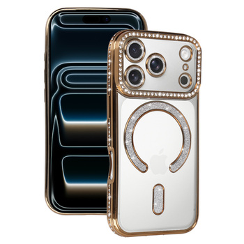 Bling Magsafe Case do Iphone 17 Pro Max złoty