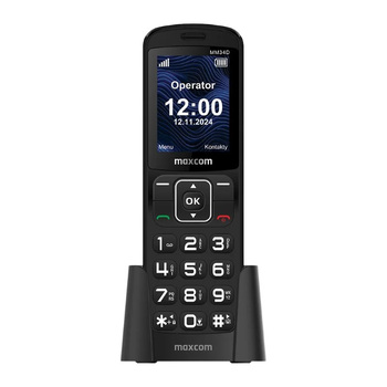 Telefon - MAXCOM MM 34D 4G CZARNY + stacja ładująca