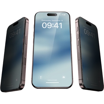 Benks Hartowane szkło Ultra Shield Privacy Glass (FK65) do Iphone 16 Pro czarne (Thin Edge)
