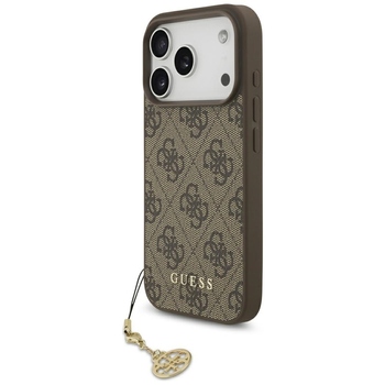Original Case GUESS 4G Charms Collection MagSafe for Iphone 17 Pro brown