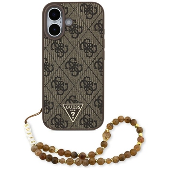 Original Case GUESS 4G Strap Triangle Logo MagSafe for Iphone 17 brown