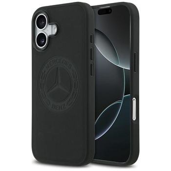 Original Case MERCEDES Leather Vintage Logo MagSafe for Iphone 17 black
