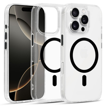 Glossy Magsafe Clear Case do Iphone 16 Pro czarny