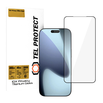 Hartowane szkło Tel Protect 10X Privacy Titanium do Iphone 17 Pro (koperta)