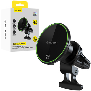 Blavec Uchwyt Samochodowy BHC-04B Qi2.2 25W magnetyczny z ładowaniem indukcyjnym do kratki (BHC04B-MAVIB) czarny
