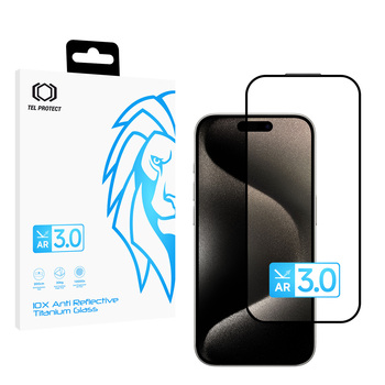 Hartowane szkło Tel Protect 10X AR 3.0 AntiReflective Titanium Glass do Iphone 15 Pro Max