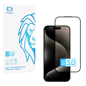 Hartowane szkło Tel Protect 10X AR 3.0 AntiReflective Titanium Glass do Iphone 15 Pro Max (koperta)