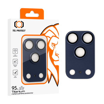 Hartowane szkło Tel Protect 95% AR+AF Full Metal Camera Protector na aparat do Iphone 17 Pro Max niebieskie (wyspa)