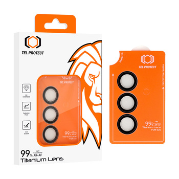 Hartowane szkło Tel Protect Titanium Lens 99% AR na aparat do Samsung Galaxy S26 czarne (obiektyw 3 sztuki)